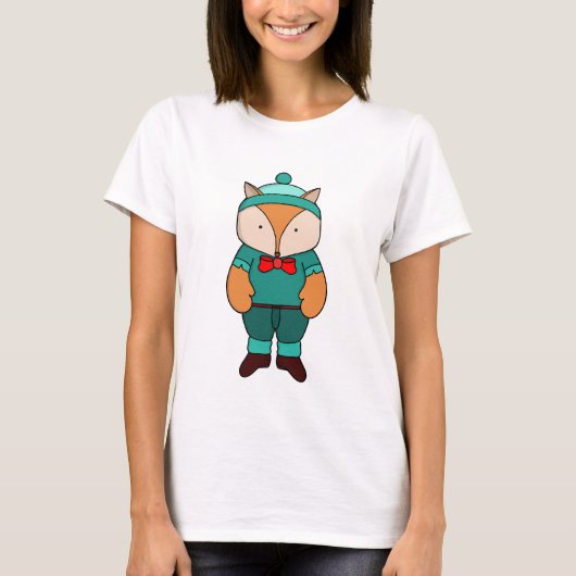 Cute groene vos t-shirt (Voorkant)