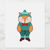 Cute groene vos wijn etiket (Enkel label)