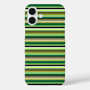Cute groene witte strepen iPhone 16 plus hoesje