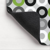 Cute groene zwart-witstippen vectorpatroon muismat (Hoek)