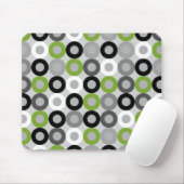 Cute groene zwart-witstippen vectorpatroon muismat (Met muis)