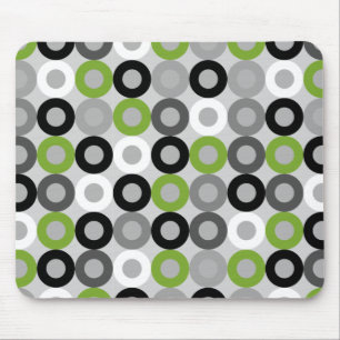 Cute groene zwart-witstippen vectorpatroon muismat