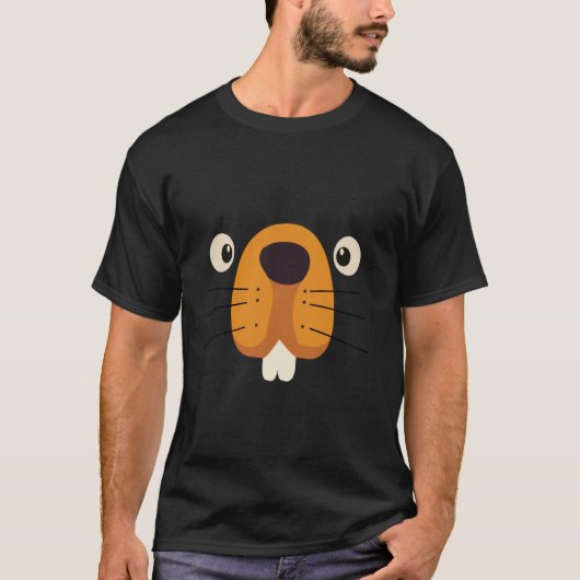 Cute Grondhoofd Gezicht Shirt Groundhog Day 2025 (Voorkant)