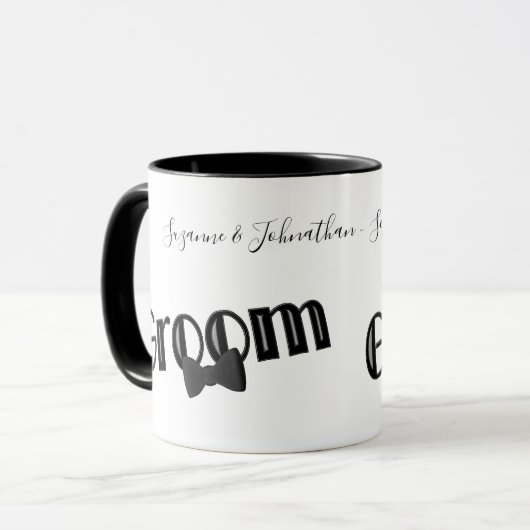 Cute Groom Personalized Wedding Mok (Voorkant links)