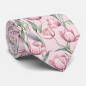 Cute Groomsmen Tulip Flower Stropdas (Opgerold)