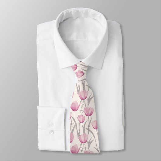 Cute Groomsmen Tulip Flower Stropdas (Gebonden)