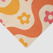 Cute Groovy bloemen patroon op retrogolven Tissuepapier (Detail)