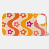 Cute Groovy bloemenpatroon op retro golven   Case-Mate iPhone Case (Achterkant (horizontaal))