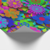 Cute Groovy Flowers Garden Cadeaupapier (Hoek)