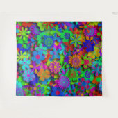 Cute Groovy Flowers Garden Wandkleed (Voorkant (horizontaal))