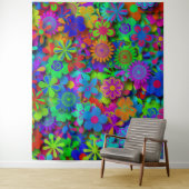 Cute Groovy Flowers Garden Wandkleed (In situ)