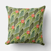 Cute Groovy Hippie Red Green Daisy Floral Pattern Kussen (Voorkant)