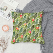 Cute Groovy Hippie Red Green Daisy Floral Pattern Kussen