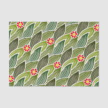 Cute Groovy Hippie Red Green Daisy Floral Pattern