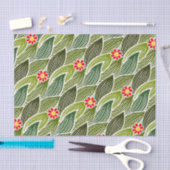 Cute Groovy Hippie Red Green Daisy Floral Pattern Tissuepapier (Craft)