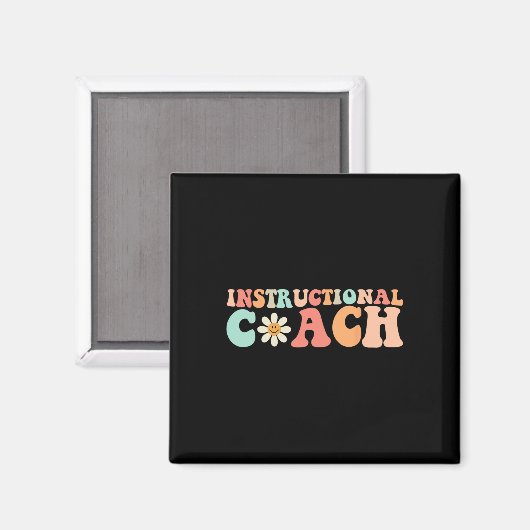 Cute Groovy Instructional Coach Crew Retro Terug n Magneet (Voorkant / Achterkant)