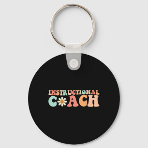Cute Groovy Instructional Coach Crew Retro Terug n Sleutelhanger