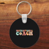 Cute Groovy Instructional Coach Crew Retro Terug n Sleutelhanger (Voorkant)