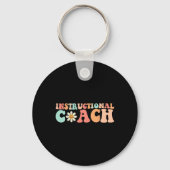Cute Groovy Instructional Coach Crew Retro Terug n Sleutelhanger (Achterkant)