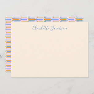 Cute Groovy Lavender Geometric Art Notitiekaartje