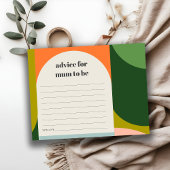 Cute Groovy Retro Arch Advice voor moeder Baby sho Informatiekaartje