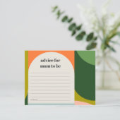 Cute Groovy Retro Arch Advice voor moeder Baby sho Informatiekaartje (Staand voorkant)