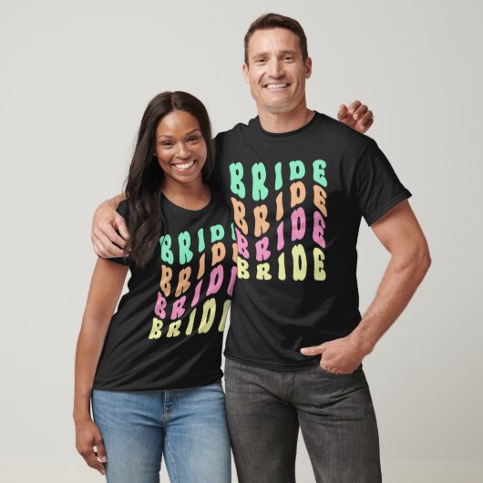 Cute Groovy Retro Bachelorette Party Bride T-shirt (Unisex)