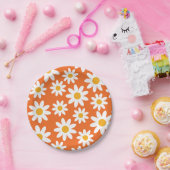 Cute Groovy Retro Daisy Paper Borden Papieren Bordje (Feest)