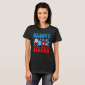 Cute Groovy Sister American 4th of July Matching F T-shirt (Voorkant volledig)