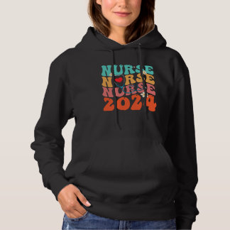 Cute Groovy Stethoscope Nurse Life Nursing Nurse W Hoodie