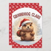 Cute Groundhog Claus Funny Groundhog Christmas Feestdagenkaart (Voorkant / Achterkant)