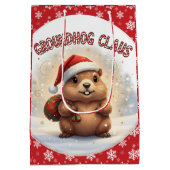 Cute Groundhog Claus Funny Groundhog Christmas Medium Cadeauzakje (Achterkant)