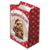 Cute Groundhog Claus Funny Groundhog Christmas Medium Cadeauzakje (Achterkant Gekanteld)