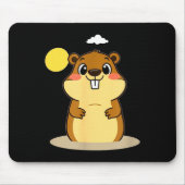 Cute Groundhog Day Illustration – Spring Or More W Muismat (Voorkant)