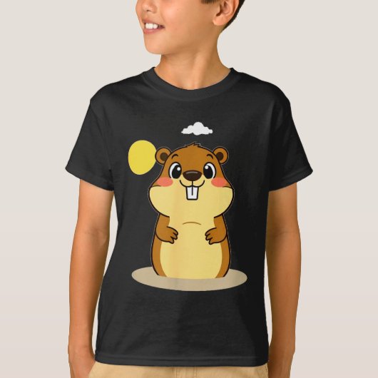 Cute Groundhog Day Illustration – Spring Or More W T-shirt (Voorkant)