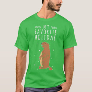 Cute Groundhog Rodent Favorite Holiday Happy Groun T-shirt