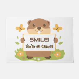 Cute Groundhog “Smile You’re on Camera” Security Deurmat