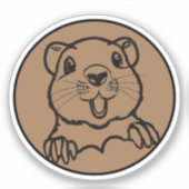 Cute Groundhog springt omhoog Sticker (Voorkant)