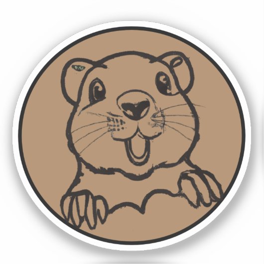 Cute Groundhog springt omhoog Sticker (Voorkant)
