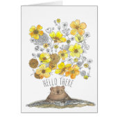 Cute Groundhog Yellow Flowers Hallo (Voorkant)