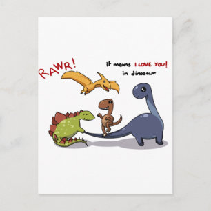 Cute Group of Dinosaurs Rawr betekent dat we van j Briefkaart
