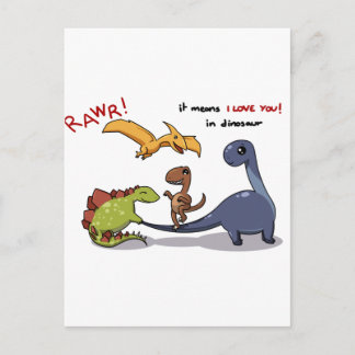 Cute Group of Dinosaurs Rawr betekent dat we van j Briefkaart