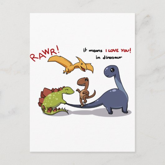 Cute Group of Dinosaurs Rawr betekent dat we van j Briefkaart (Voorkant)