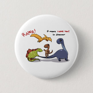 Cute Group of Dinosaurs Rawr betekent dat we van j Ronde Button 5,7 Cm