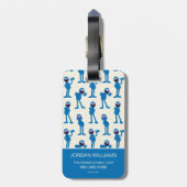 Cute Grover Pattern Bagagelabel (Achterkant verticaal)