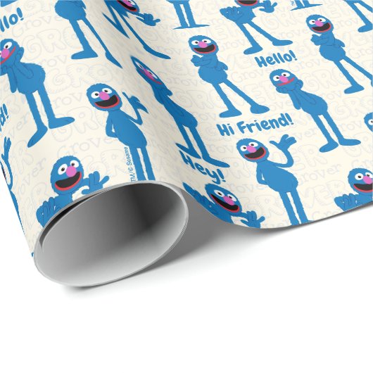 Cute Grover Pattern Cadeaupapier (Rol Hoek)
