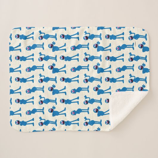 Cute Grover Pattern Sherpa Deken (Voorkant (horizontaal))