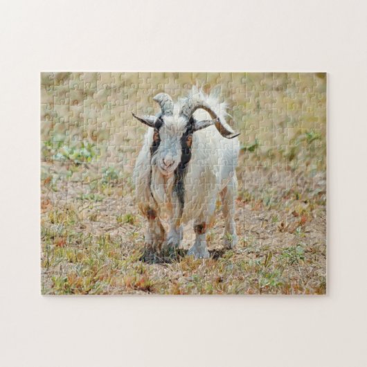 Cute Gruff Billy Goat Boerderij Puzzle Legpuzzel (Horizontaal)