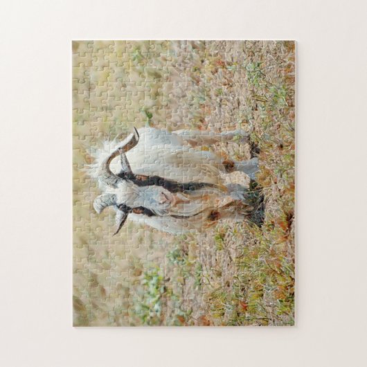 Cute Gruff Billy Goat Boerderij Puzzle Legpuzzel (Verticaal)