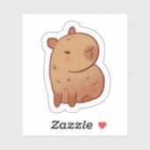 Cute Grumpy Capybara Kawaii Cartoon Sticker (Vel)